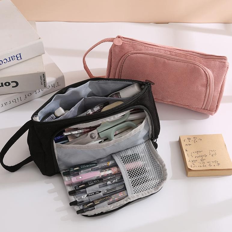 

Readyy!! Tas pena/Tempat Pensil berkapasitas besar model minimalis multifungsi alat tulis siswa tas penyimpanan alat tulis