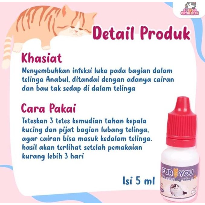 Fur You Tetes Radang Telinga Kucing Otitis Obat Kucing Sakit Telinga Infeksi Kuping Kucing murah