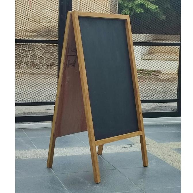 

Readyy!! Papan Tulis Kapur Black Board 2 Muka / 2 Sisi Kayu Tebal Anti Angin Ukuran 50 x 100