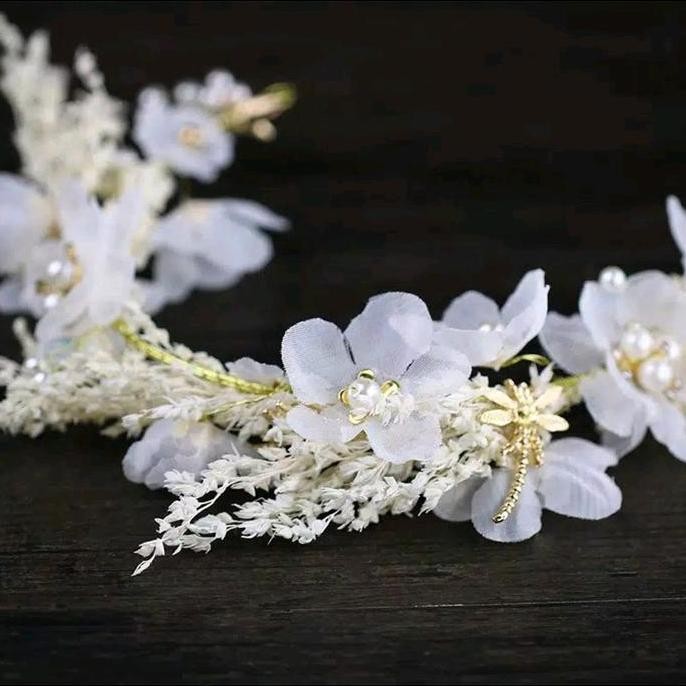 Aeris Headpiece - Mahkota Bunga Putih Headpiece Hiasan Hijab / Kepala Elegan Aksesoris murah