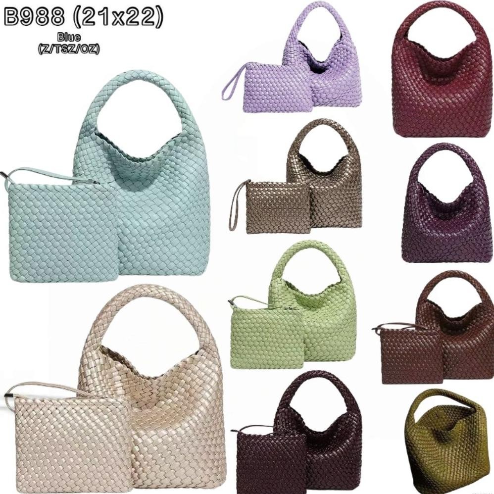 Terlaris Tas Wanita Hobo B988 Anyam Small Kecil Pouch Shoulder Sling Tote Bag Girl Premium Selempang