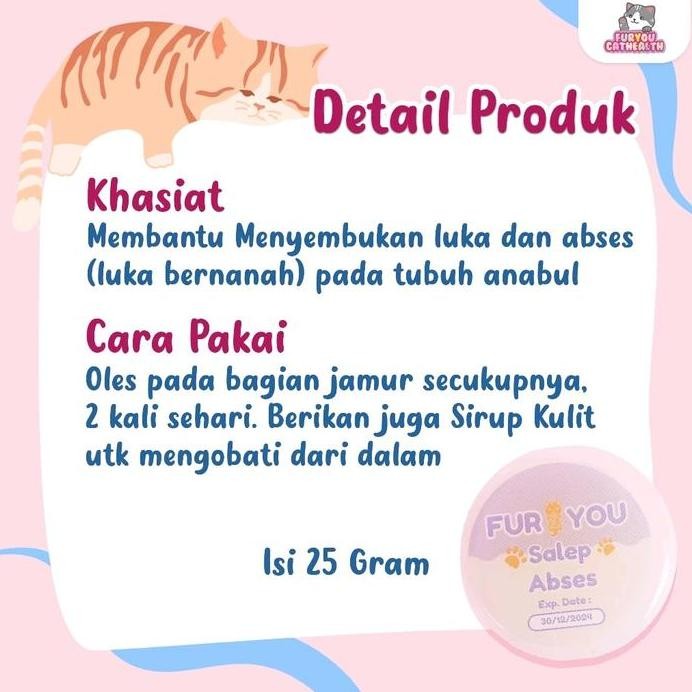 Fur You Salep Abses Menyembuhkan Luka Kucing Abses Nanah Fur You Abses Fur You Luka murah