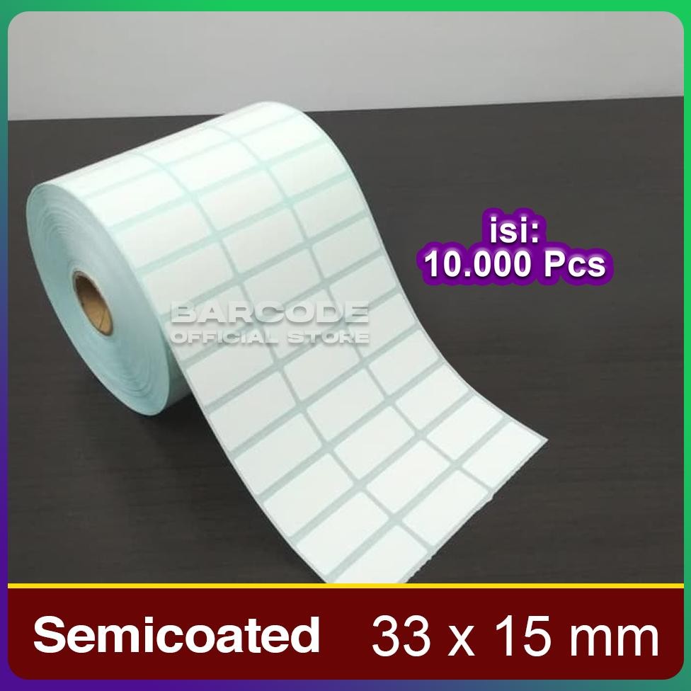 

Flash Sale Kertas Stiker 33 x 15 mm 33x15mm 33x15 Label Barcode Semicoated 3 Line Isi 10000 Pcs ~