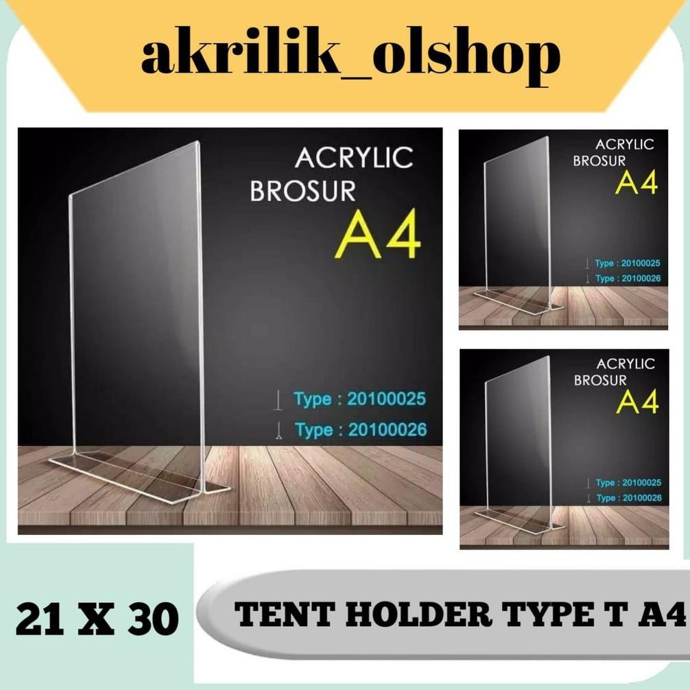

Flash Sale Tempat brosur Akrilik A4 3MM/ Tent card Akrilik / Tent holder Akrilik /Akrilik QRist barcode / Stand Akrilik ~