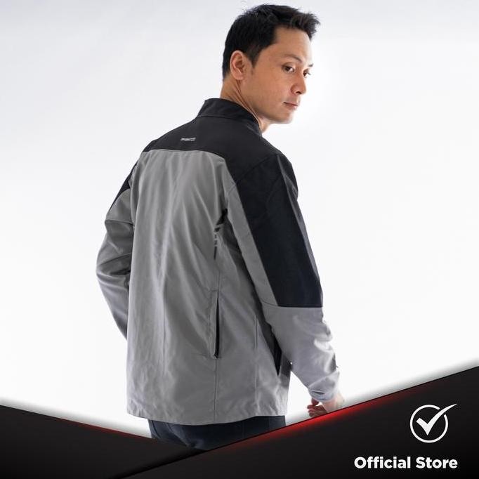 INVENTZO Libero Alpha - Jaket Motor Tahan Angin Pria Grey Black