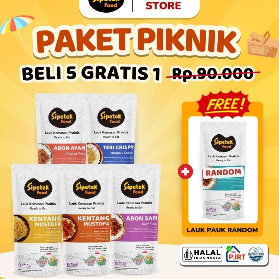 

Spesial Liburan Paket Piknik 5Pcs Lauk Makan Gratis 1Pcs Lauk Makan