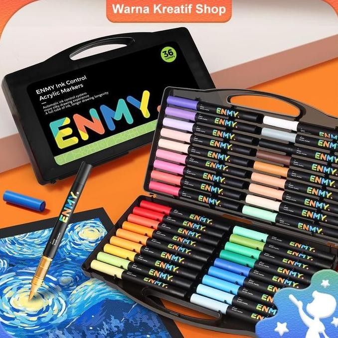 

ENMY SPIDOL AKRILIK UJUNG LEMBUTKAPASITAS TIGA KALI LIPAT! MENGGAMBAR / MENCATAT / MEMBUAT CATATAN SERBA GUNA, KAPASITAS TINTA TINGGI TAHAN TERHADAP KERTAS DAPAT DICUCI ORIGINAL DAN TERPERCAYA