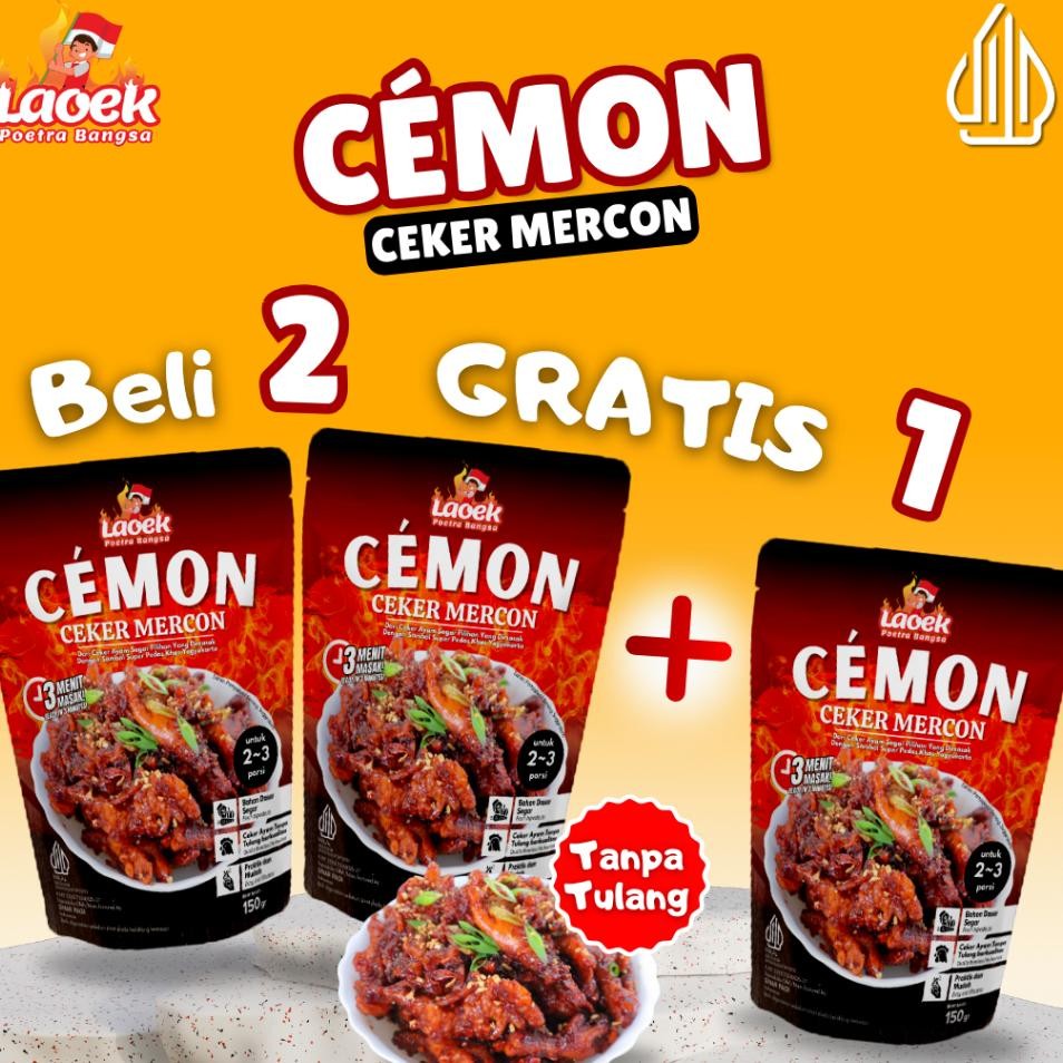 

Paket Dapat 3 Cemon Ceker Mercon Tanpa Tulang Laoek Poetra Bangsa Makan N Lauk N