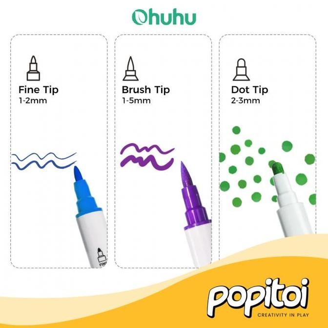 

OHUHU ACRYLIC PAINT MARKERS 36 COLORS DUAL TIPS BRUSH DOT FINE TIP SPIDOL ACRYLIC WARNA SET COLORING AKRILIK ORIGINAL DAN TERPERCAYA