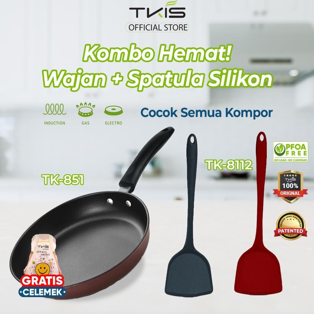 Ready Tkis Wajan Penggorengan Anti Lengket Batu Medis Ukuran 26Cm + Spatula