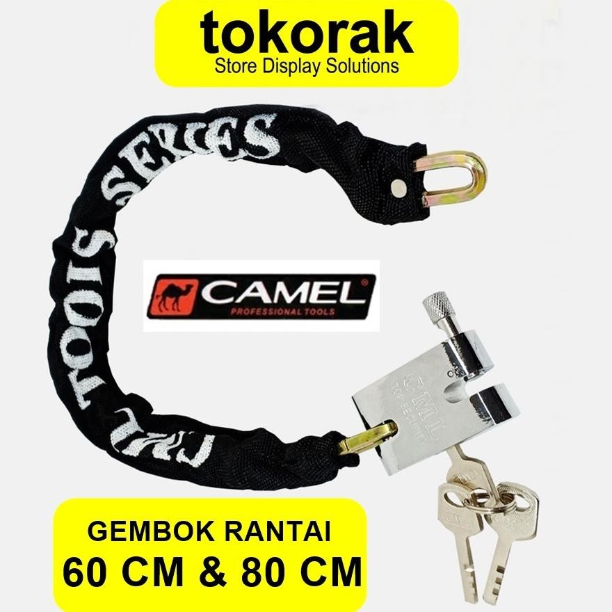 GEMBOK RANTAI MOTOR 60 80 CM CAMEL LAPIS KAIN KUNCI SEPEDA 60CM 80CM