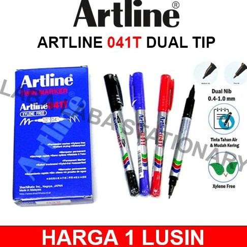 

SPIDOL ARTLINE 041T TWIN MARKER 041 T XYLENE FREE MADE IN JAPAN 0.4 MM DAN 1.0 MM DUAL TIP DUA MATA ORIGINAL DAN TERPERCAYA