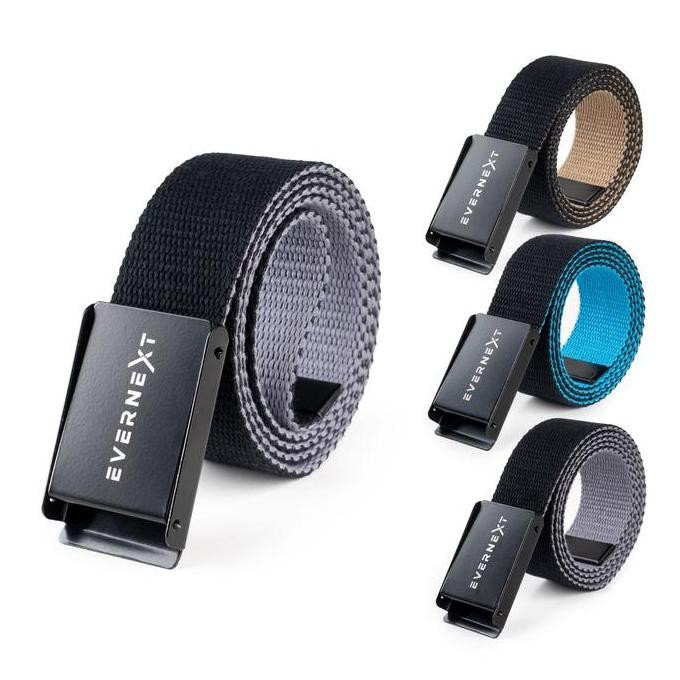SALE EVERNEXT SABUK NYLON CANVAS PRIA 2 SISI BERKUALITAS GESPER DISTRO