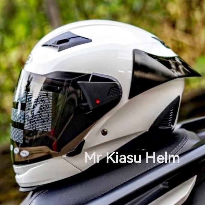 Tersedia Spoiler ZEUS 611C Putih Replika SHOEI Modular 2in1 Aksesoris Helm