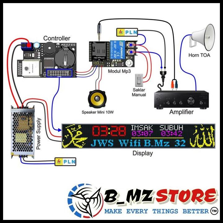 Terlaris Kontroller - Controller Jws Wifi Rgb P5 - Jam Sholat Mp3 Good Quality