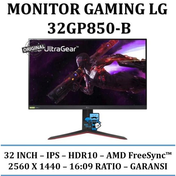 BEBAS ONGKIR - Monitor LG 32GP850-B 32" UltraGear - Gaming Monitor