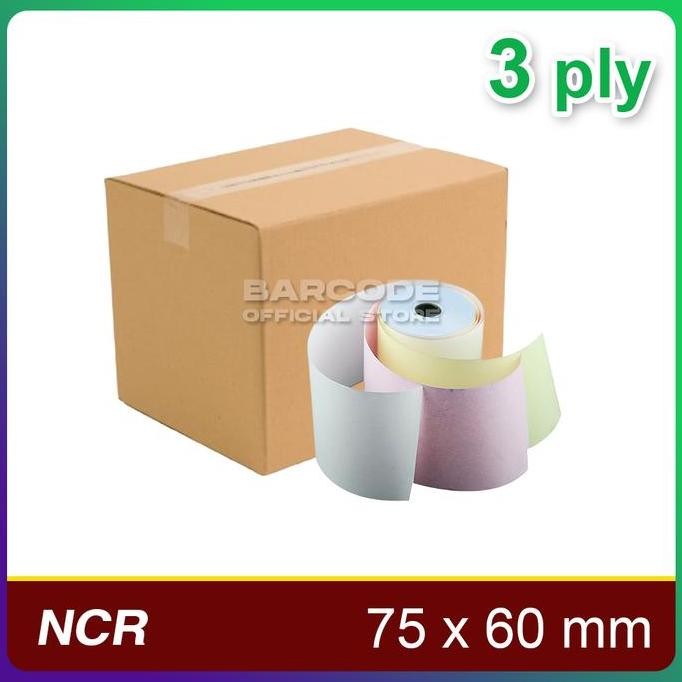 

( 1 Dus ) Kertas Struk Kasir 75 x 60 mm Rangkapan 3 Ply ( isi 100 Roll )