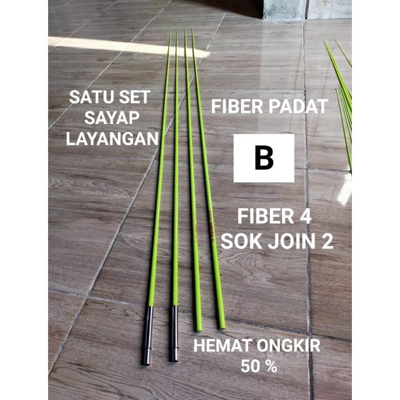 er-90 Un04 satu set blank fiber sayap layangan gapangan 100cm ,150cm,200cm Berkualitas Viral