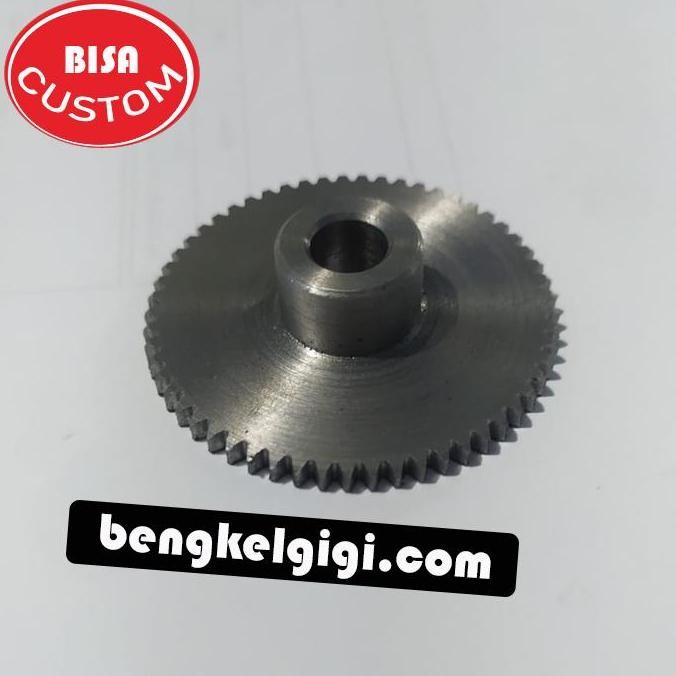 Gear Spur Custom 57T Diameter 46 Tebal 12 Mat. Besi - Roda Gigi Lurus Kualitas Terbaik Harga Termura