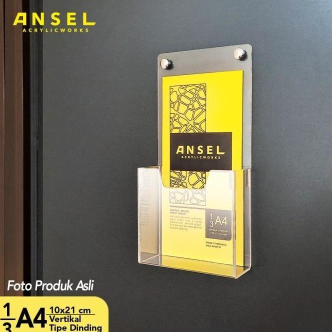 

NEW TEMPAT BROSUR AKRILIK DINDING GANTUNG / FLYER HOLDER - 1/3 A4 - TIPE D