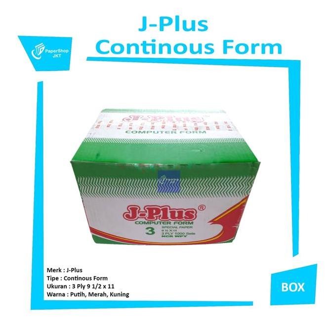 

TERBARU - Jplus Continous Form 3 Ply 9 1/2 x 11 Ncr Kertas Komputer