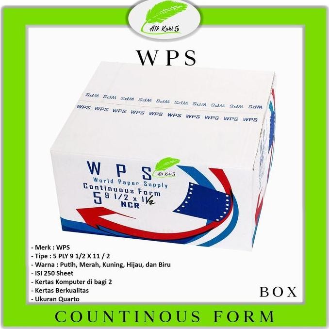 

TERBARU - WPS Continous Form 91/2 x 11/2 5 Ply ( K5/2 WPS ) NCR