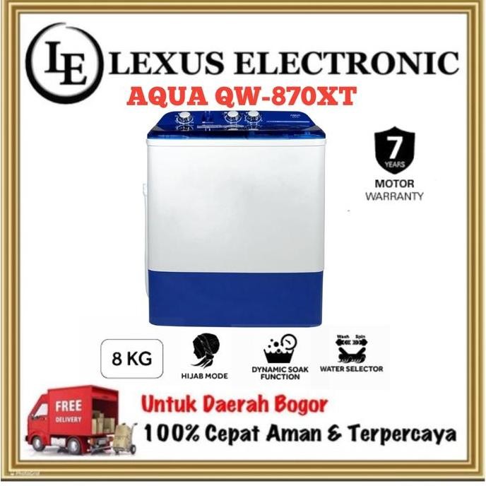 AQUA MESIN CUCI 2 TABUNG 8KG | QW-870XT | 870XT | QW870XT | TWIN TUB
