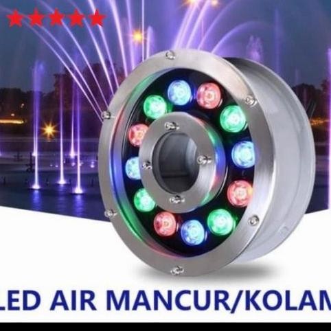 Lampu Led Kolam Air Mancur 12W Watt  24V Rgb 12 Led Waterproof Tembak Sorot Renang Tahan Dekorasi Ru