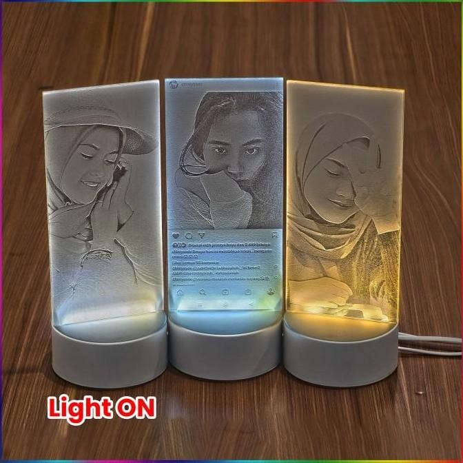 Lampu Tidur Hias/Lampu Tidur Akrilik Grafir Foto/Photo