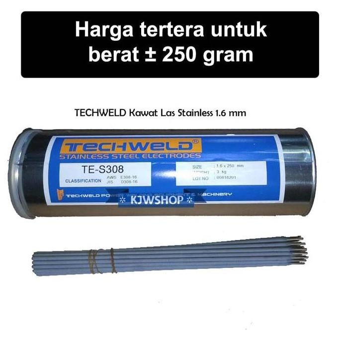 BEBAS ONGKIR - Kawat Las Stainless Steel 1.6 mm x 250mm TECHWELD Kawat Las Stainless 1,6mm Kawat Sta