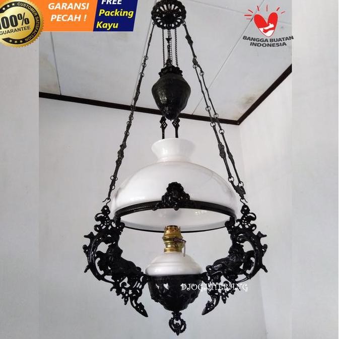 Lampu Gantung Klasik Antik Gaya Jawa-Betawi Hitam (Uk : 40 Cm)