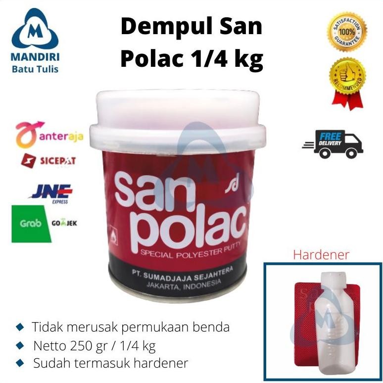Dempul Sanpolac 250gr/Sanpolak kecil /Dempul Mobil Motor Kayu Besi Nugi