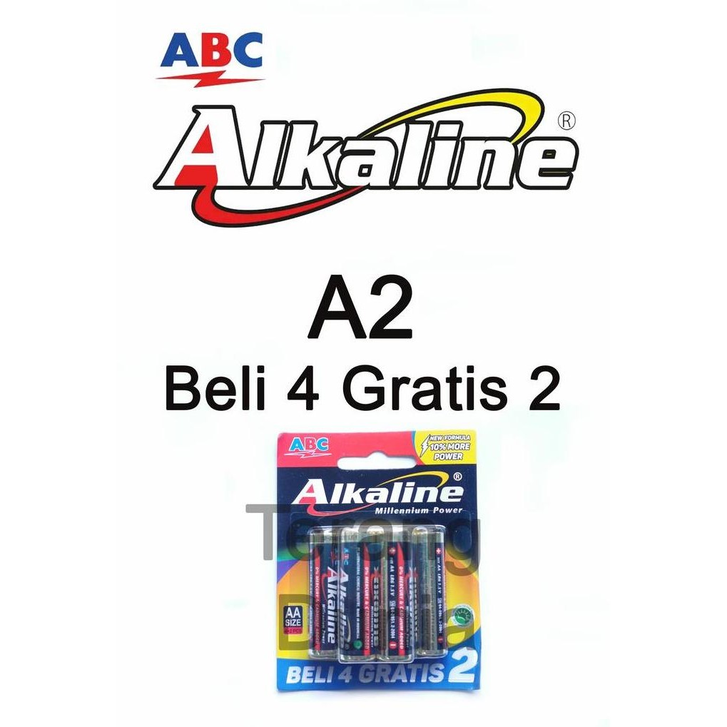 New  Battery Alkaline A2 isi 6 Baterai Alkaline A2 isi 6 Baterai ABC isi 6