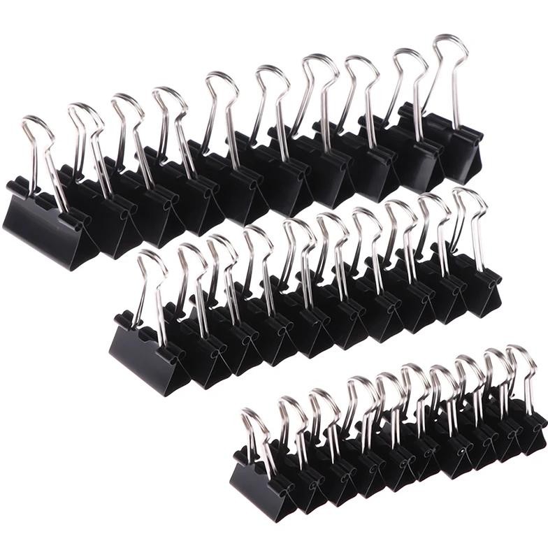 

10Pcs/Set Black Metal Binder Clips 19Mm/ 25Mm/ 32Mm Notes Letter Paper Clip Office Stationery Supplies Binding Securing