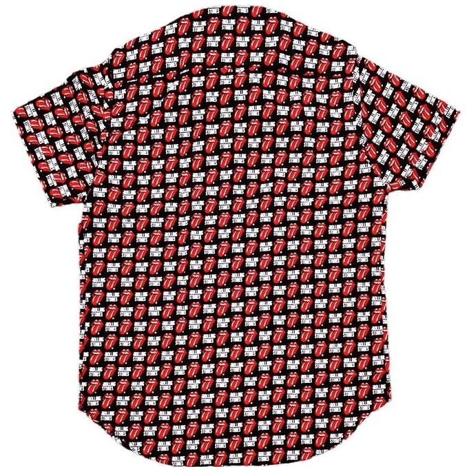 Sale The Rolling Stones Casual Shirt - Full Motif Tongue Logo