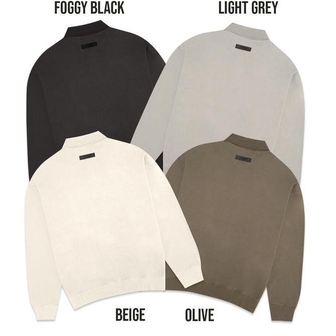 Grosir Fog Essentials Center Solid Velvet Polo Sweatshirt