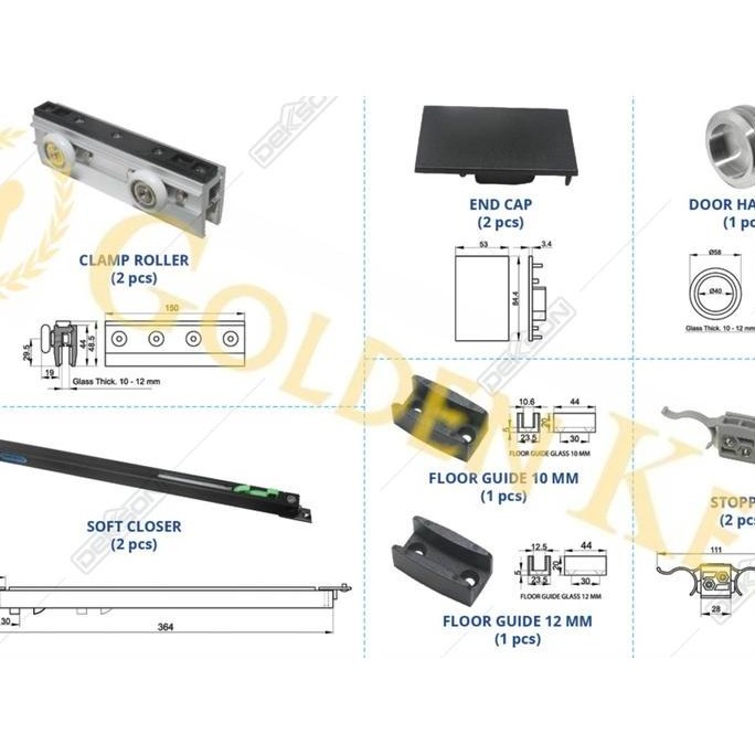 New  Sliding Glass Door Dekkson Dekson Hydraulic Soft Closer SLD HYD8970A