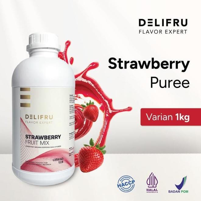 

(SALE) DELIFRU STRAWBERRY FRUIT MIX PUREE - PUREE STROBERI 1 KG