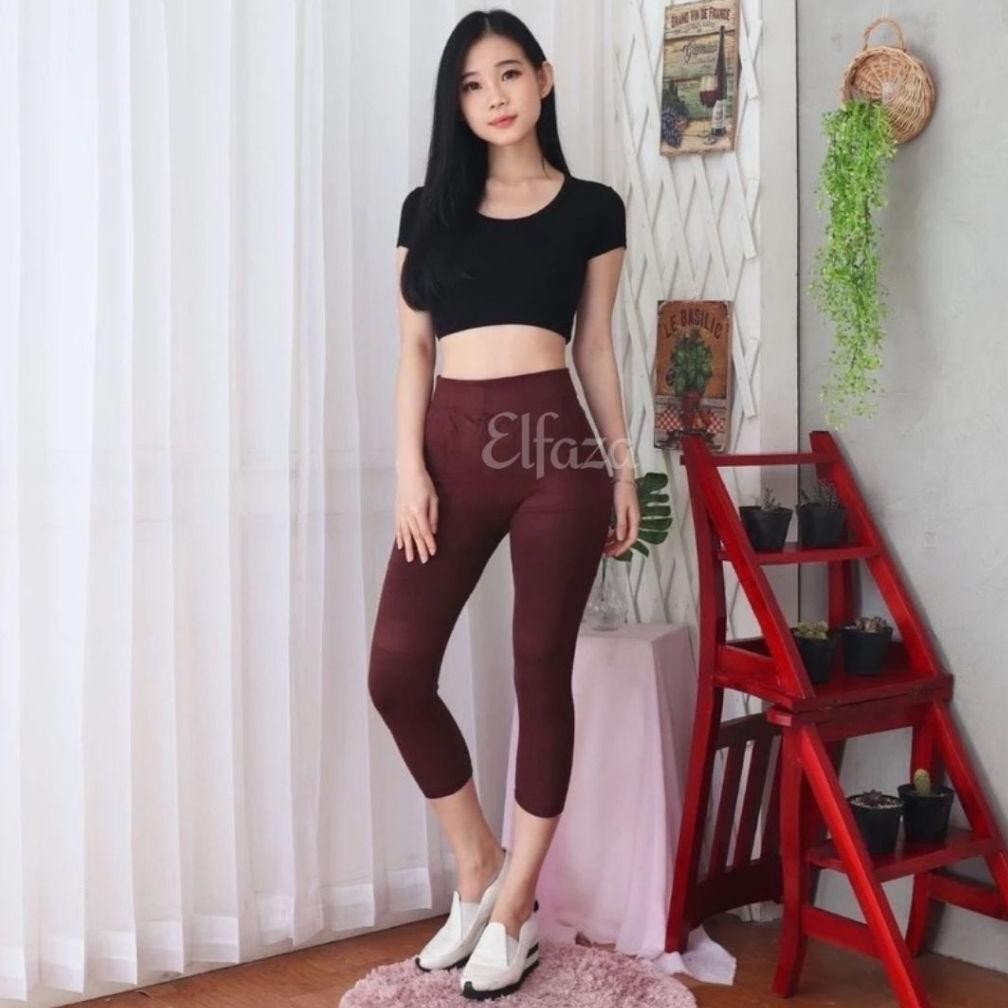 Legging Olahraga Wanita 7/8 Jumbo Tebal Premium Celana Senam Aerobic Gym Fitness Terbaru 2025 Nugi