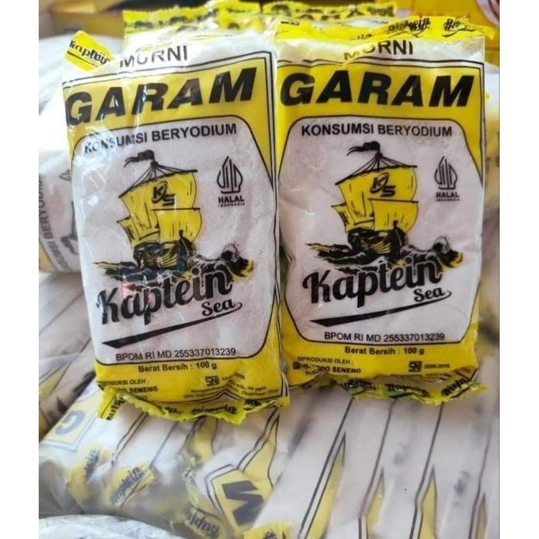

(Terbaru) [ isi 10pc ] Garam halus beryodium expedisi kaptein sea dan Cap Keruk kemasan 100 gr (Terlaris)