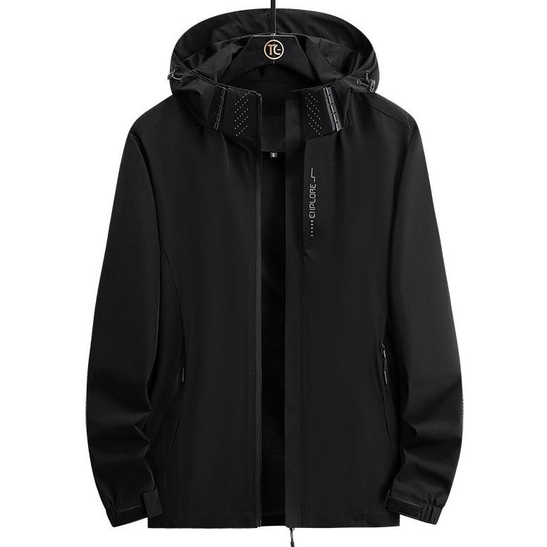 Murah Jaket Pria Waterproof Anti Angin Jaket Hoodie Motor Pembongkaran Topi Casual Outdoor Jacket J6