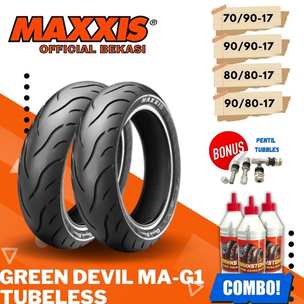 Maxxis Green Devil Ring 17 / Ban Maxxis ( 70/90 - 80/90 - 80/80 - 90/80) Ban Tubeless Ban Luar / Ban