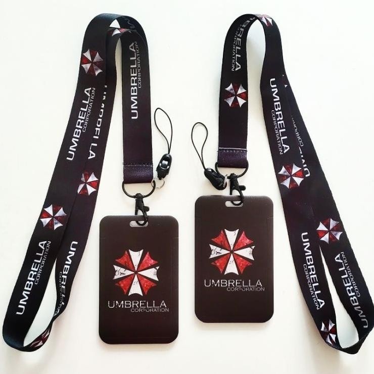 

Id Card Holder Name Tag Lanyard Kalung Wadah Kartu Identitas Resident Evil Umbrella Cos Hitam