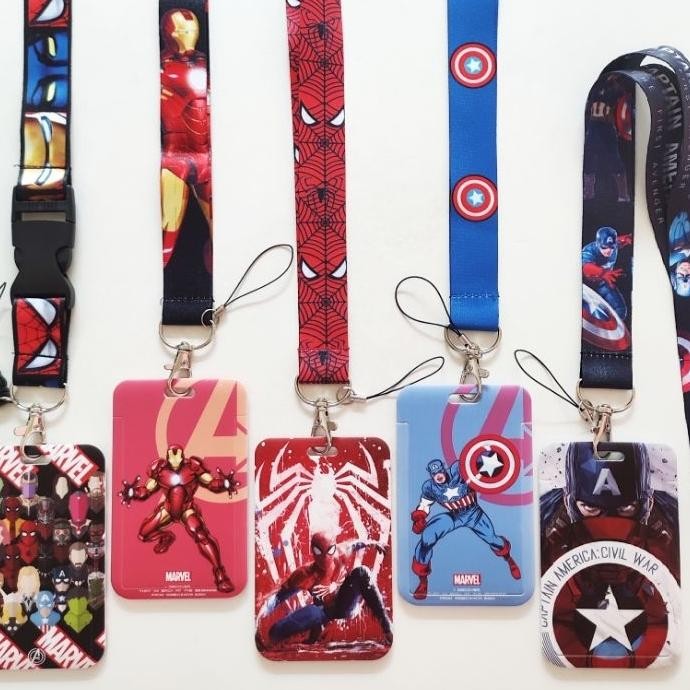 

Id Card Holder Name Tag Lanyard Kalung Kartu Identitas Hero Marvel Spiderman Iron Man Captain America