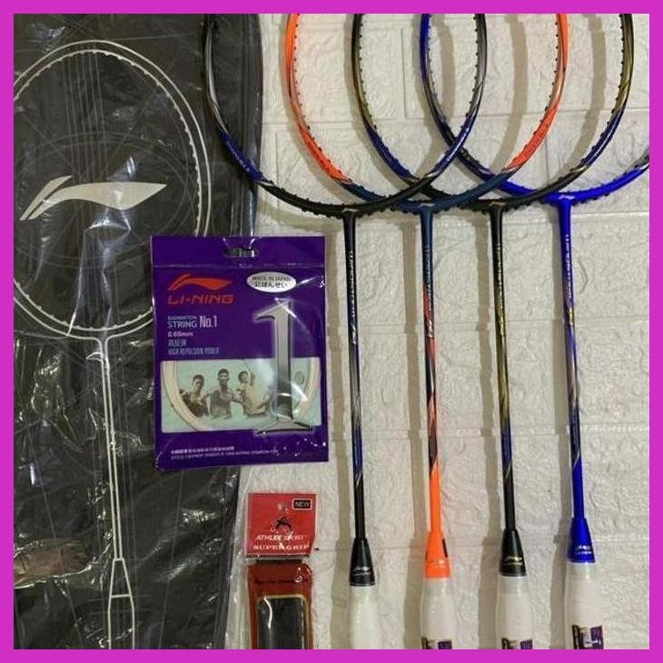 (OLAHRAGA) RAKET BADMINTON LINING NEW COLOUR WS WINDSTORM 74 FULL SET ORIGINAL PRIVASI AMAN