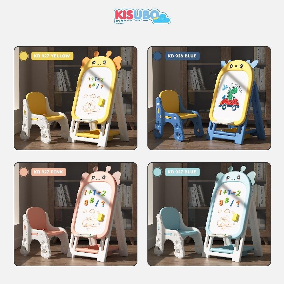 

KISUBO Drawing Chair Table Set Papan Tulis Anak Papan Magnet Menggambar Mewarnai