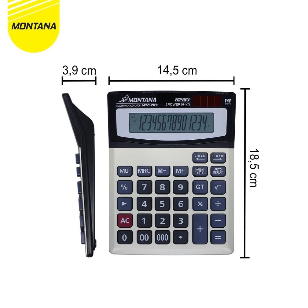 

MONTANA Kalkulator 2 Power 14 Digit Electronic Calculator Large Display MTC-705