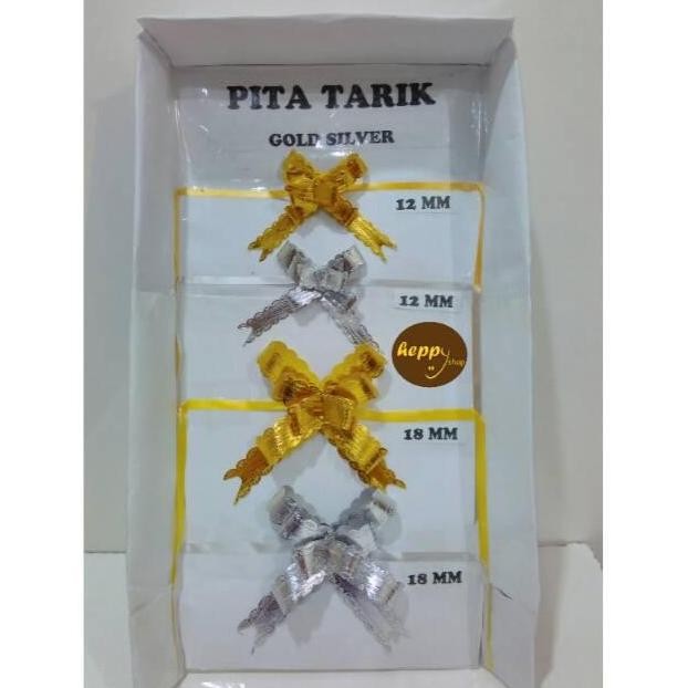 

------] Pita Tarik Gold Silver 18 mm, Pita Serut