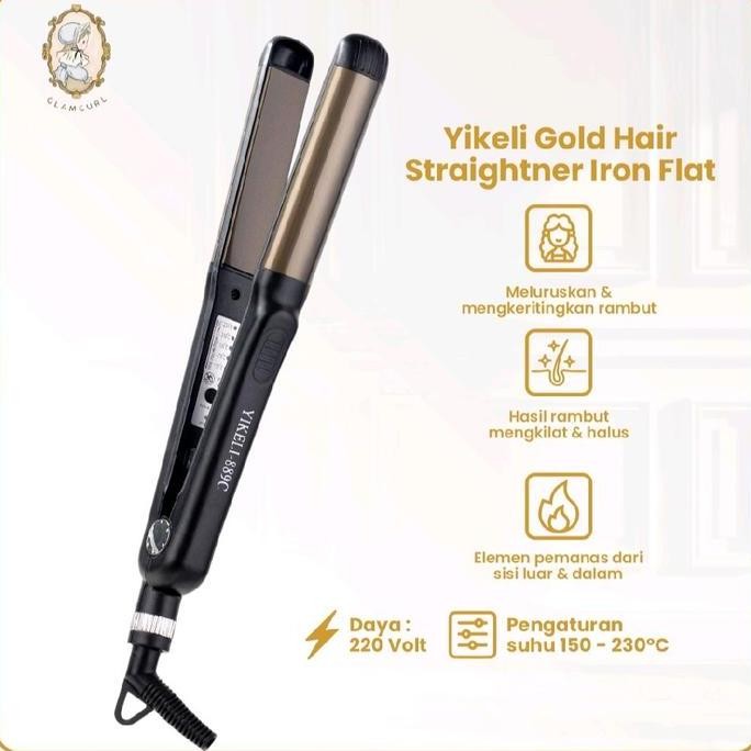 Glamcurl - Catok Yikeli 889C Catokan Pengeriting Dan Penglurus Rambut 2In1 Multifungsi Curly Elektri