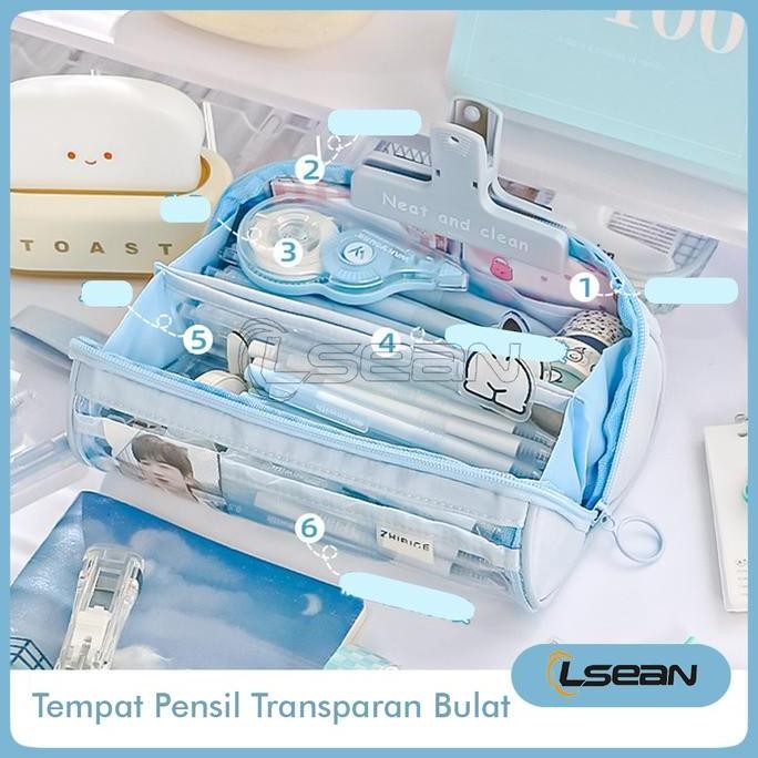 

Baru Tempat Pensil Transparan Estetik Bulat Kapasitas Besar Organizer Alat Tulis Sekolah Stationery